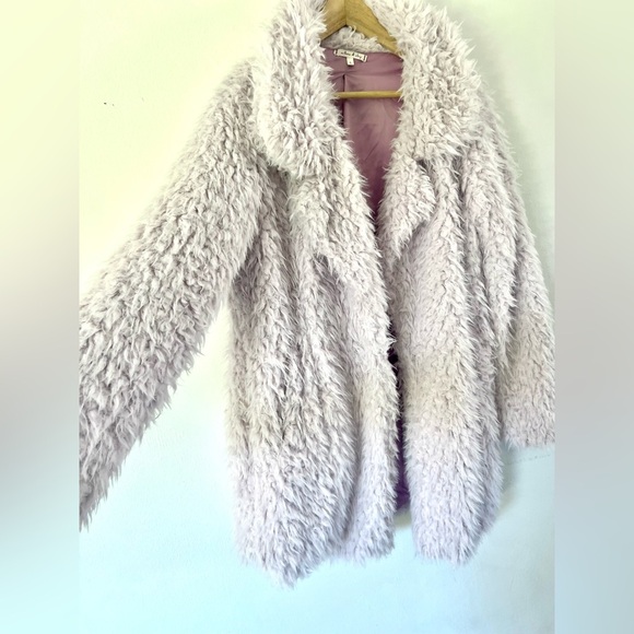 Willow & Clay Lilac Purple Faux Fur Shaggy Teddy Jacket Size Coat - Picture 4 of 12